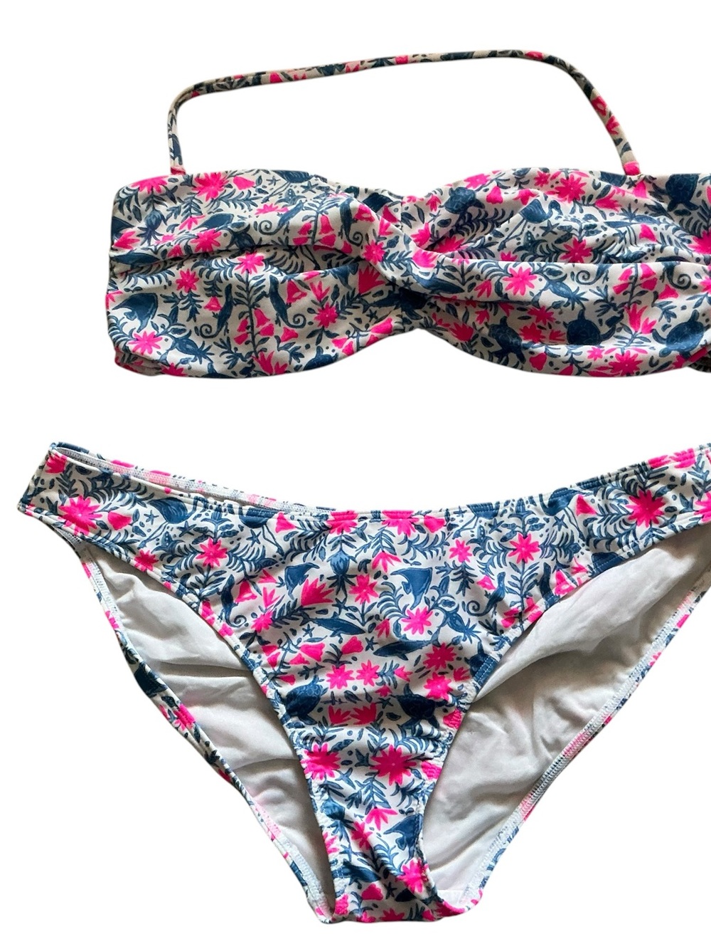 Vineyard vines two piece bikini set multicolored fish lizard pattern size large